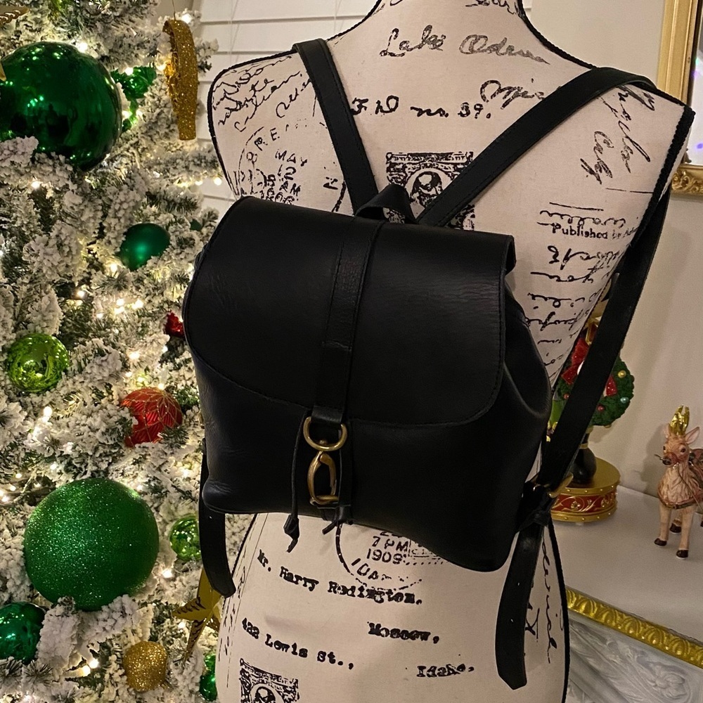 Abby Alley Mini Adelaide Backpack Handcrafted in Kenya in Black Leather